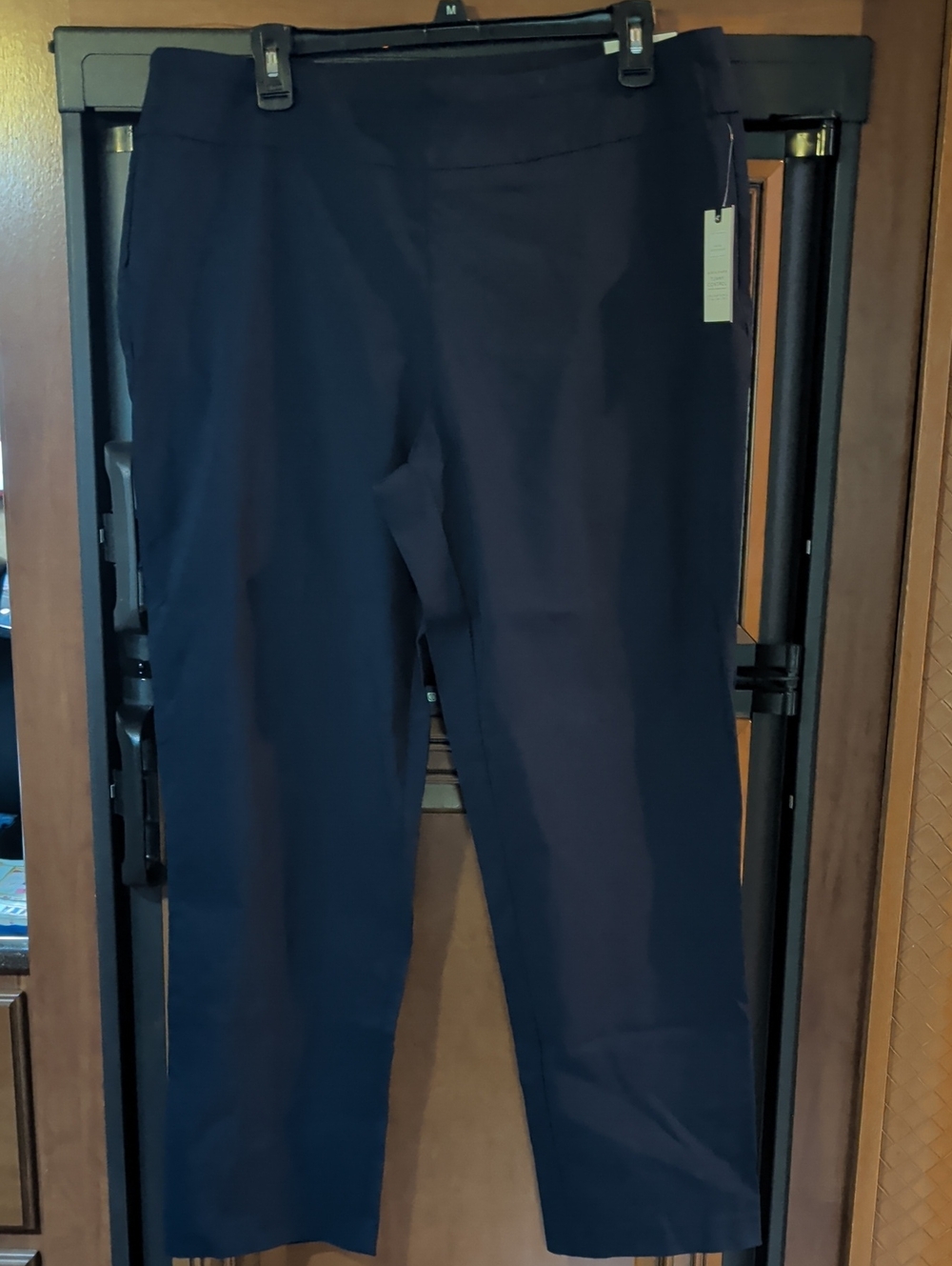 Dana Buchman Dark Navy Straight-Leg Trousers